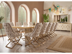 Napoli Taupe/Cream Dining Table - Ornate Home