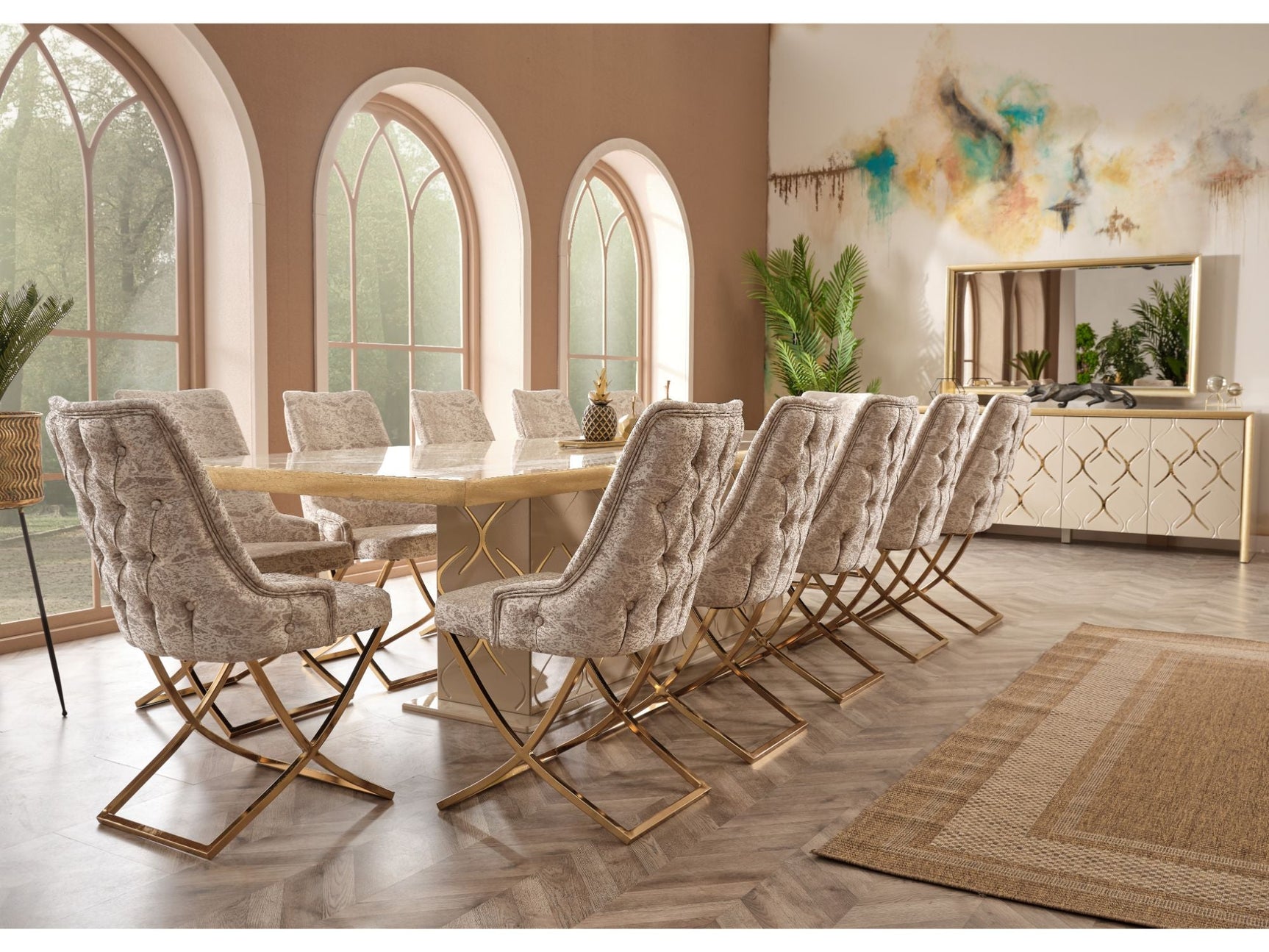 Napoli Taupe/Cream Consol With Mirror