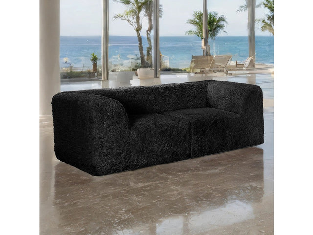 Nappi Black Loveseat - Ornate Home