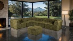 Nappi Olive Green Large L-Sectional w/ Ottoman - Ornate Home