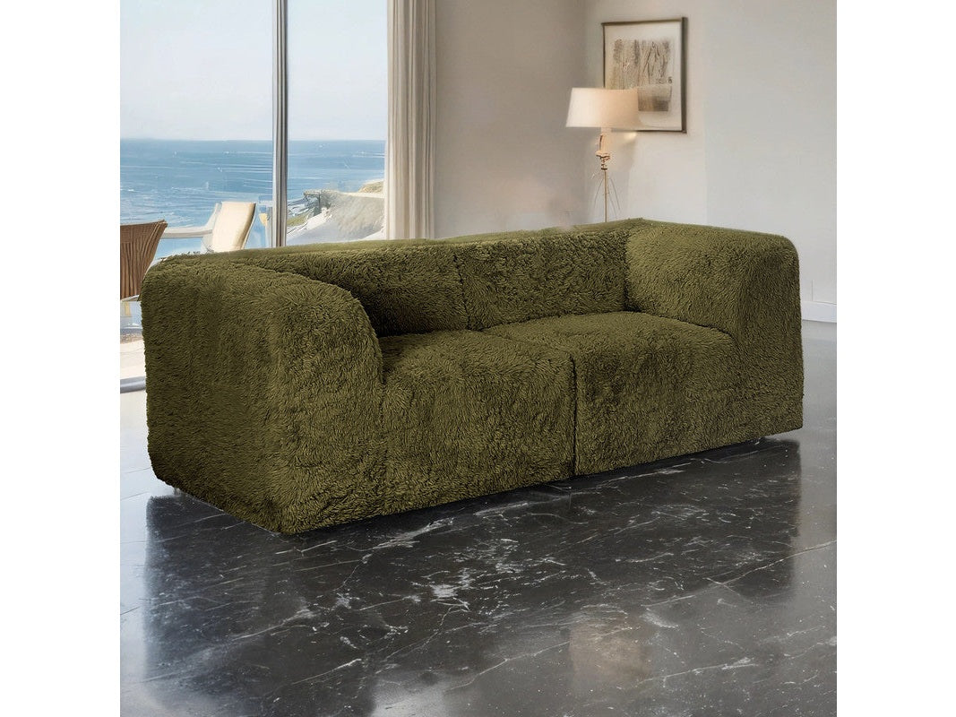 Nappi Olive Green Loveseat - Ornate Home