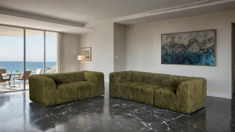 Nappi Olive Green Loveseat - Ornate Home