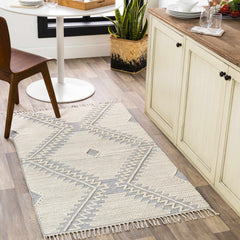 Naranjito Cream/Slate Trellis 2x3 Rug - Clearance - Ornate Home