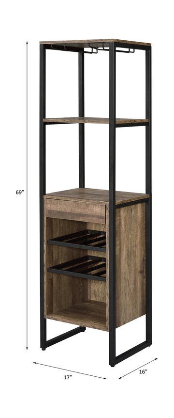 Narik Weathered Oak Wine Rack - Ornate Home