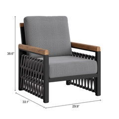 Naru Gray Outdoor Accent Chair - Ornate Home