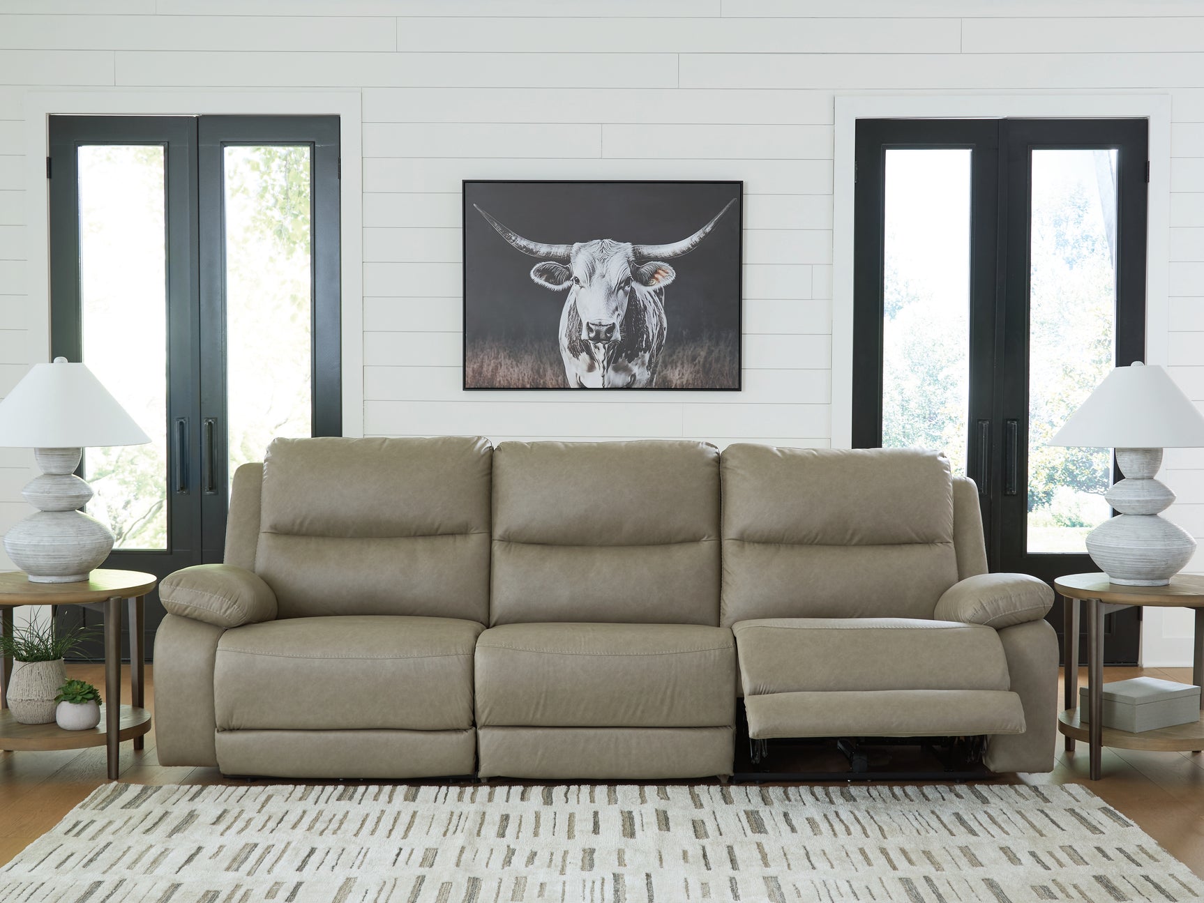 Narwhal Place Pebble 3-Piece Power Reclining Sectional - Ornate Home