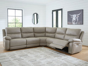 Narwhal Place Pebble 5-Piece Power Reclining Sectional (Online Special Price) - Ornate Home