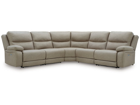 Narwhal Place Pebble 5-Piece Power Reclining Sectional - Ornate Home