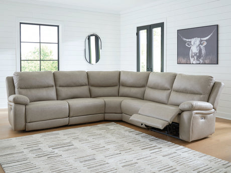 Narwhal Place Pebble 5-Piece Power Reclining Sectional - Ornate Home
