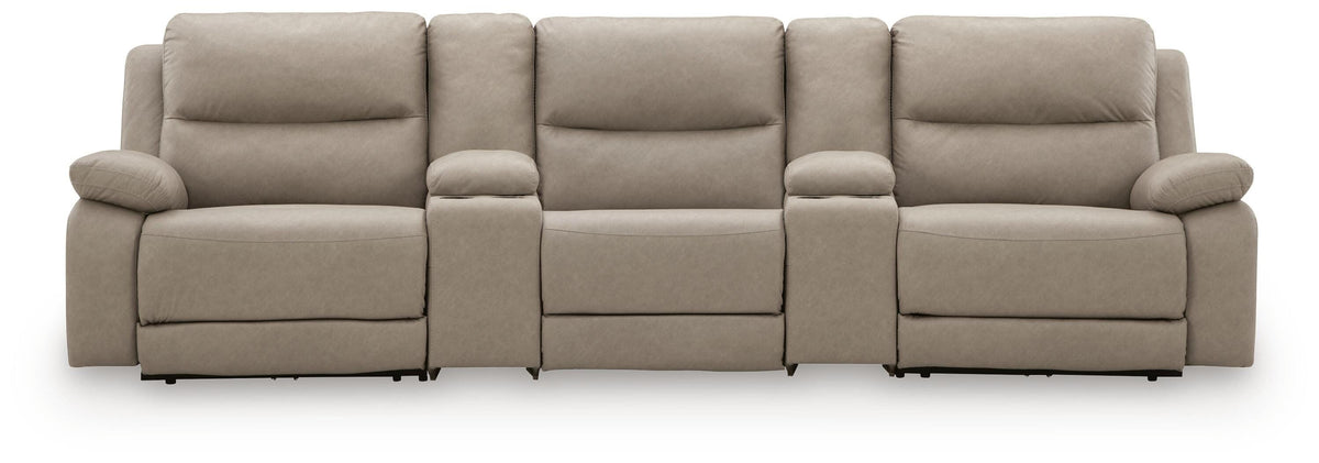 Narwhal Place Pebble 5-Piece Power Reclining Sectional - Ornate Home