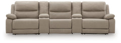 Narwhal Place Pebble 5-Piece Reclining Sectional with Storage Consoles - Ornate Home