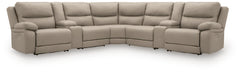 Narwhal Place Pebble 7-Piece Reclining Sectional with Storage Consoles - Ornate Home