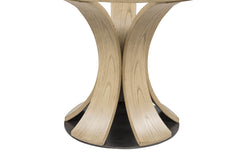 Naser Beige And Light Oak 5-Piece 48-inch Round Dining Table Set - Ornate Home