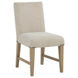 Naser Beige And Light Oak Parsons Dining Side Chair (Set Of 2) - Ornate Home
