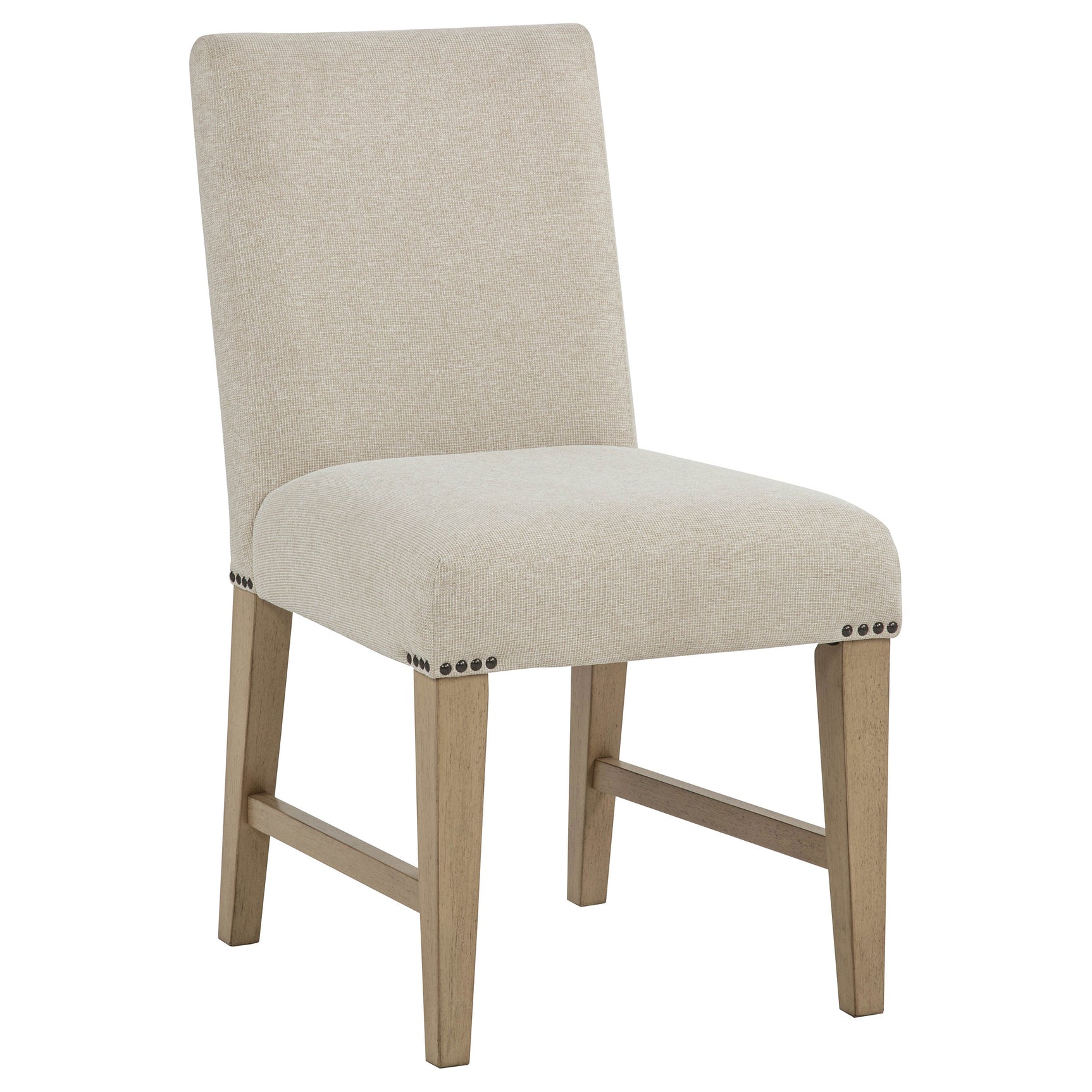 Naser Beige And Light Oak Parsons Dining Side Chair (Set Of 2) - Ornate Home