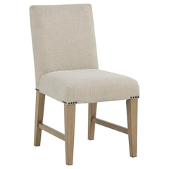 Naser Beige And Light Oak Parsons Dining Side Chair (Set Of 2) - Ornate Home
