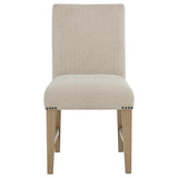 Naser Beige And Light Oak Parsons Dining Side Chair (Set Of 2) - Ornate Home