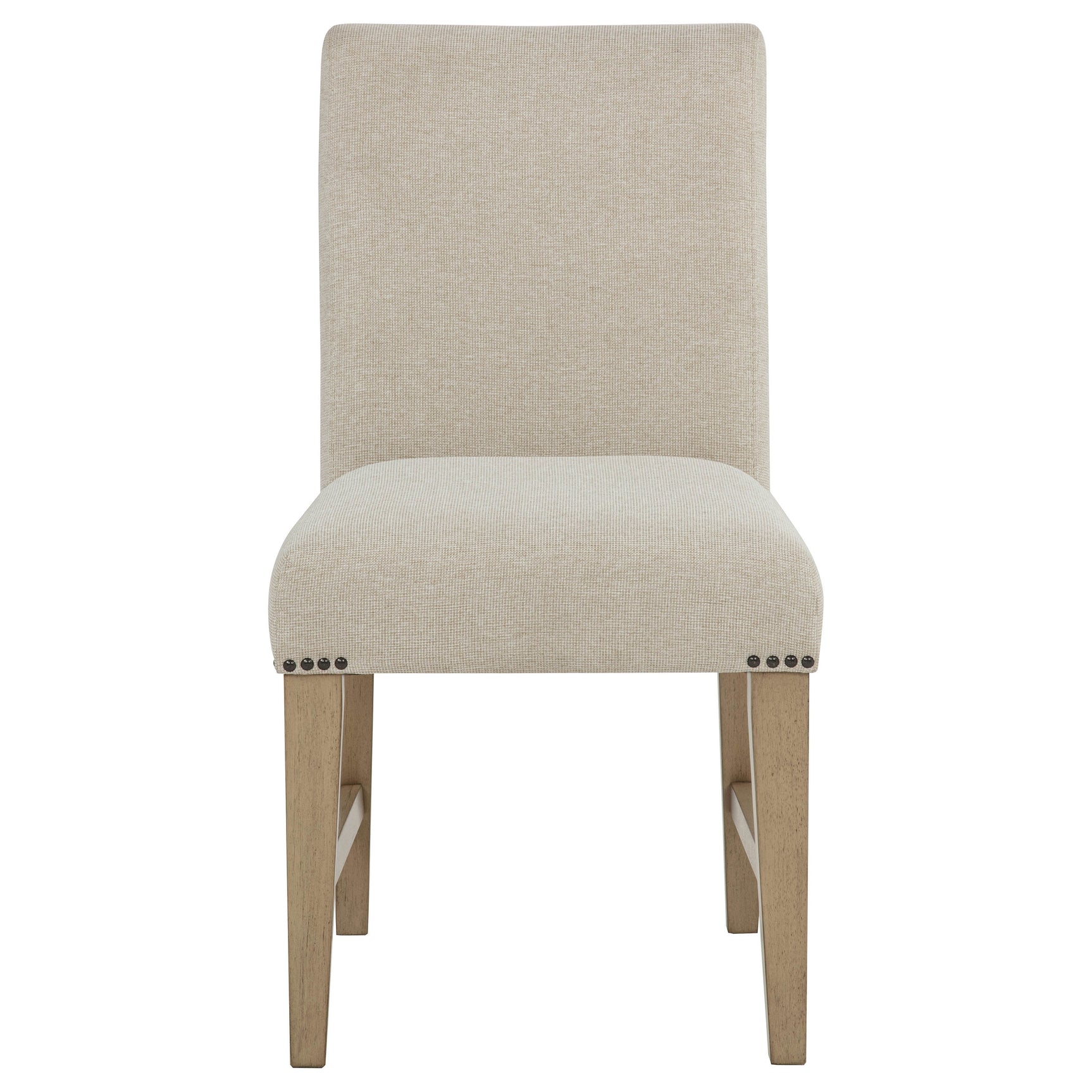 Naser Beige And Light Oak Parsons Dining Side Chair (Set Of 2) - Ornate Home