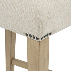 Naser Beige And Light Oak Parsons Dining Side Chair (Set Of 2) - Ornate Home