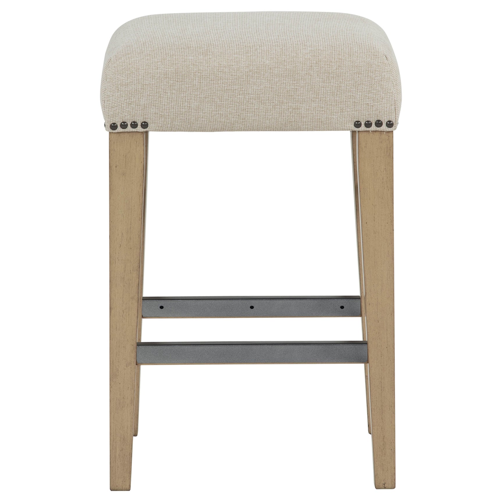 Naser Beige And Light Oak Upholstered Counter Stool (Set Of 2) - Ornate Home