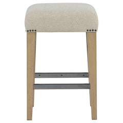 Naser Beige And Light Oak Upholstered Counter Stool (Set Of 2) - Ornate Home
