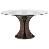 Naser Dark Walnut Round Tulip Dining Table Base - Ornate Home