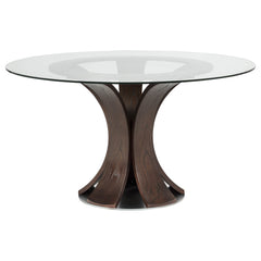 Naser Dark Walnut Round Tulip Dining Table Base - Ornate Home