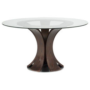 Naser Dark Walnut Round Tulip Dining Table Base - Ornate Home