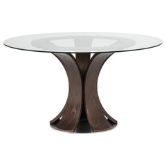 Naser Grey And Dark Walnut 5-Piece 48-inch Round Dining Table Set - Ornate Home
