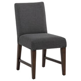 Naser Grey And Dark Walnut Parsons Dining Side Chair (Set Of 2) - Ornate Home