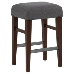 Naser Grey And Dark Walnut Upholstered Counter Stool (Set Of 2) - Ornate Home