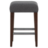 Naser Grey And Dark Walnut Upholstered Counter Stool (Set Of 2) - Ornate Home