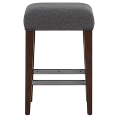 Naser Grey And Dark Walnut Upholstered Counter Stool (Set Of 2) - Ornate Home