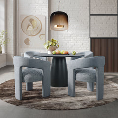 Nash Black/Blue Dining Table w/ 4 Gwen Chairs - Ornate Home
