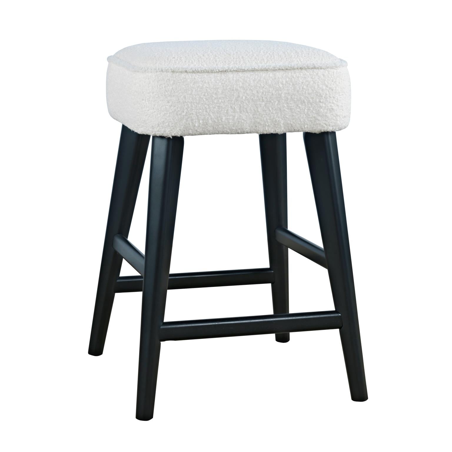 Nash Black Counter Table w/ 4 Wes Backless Stools - Ornate Home