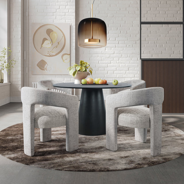 Nash Black/Grey Dining Table w/ 4 Gwen Chairr - Ornate Home