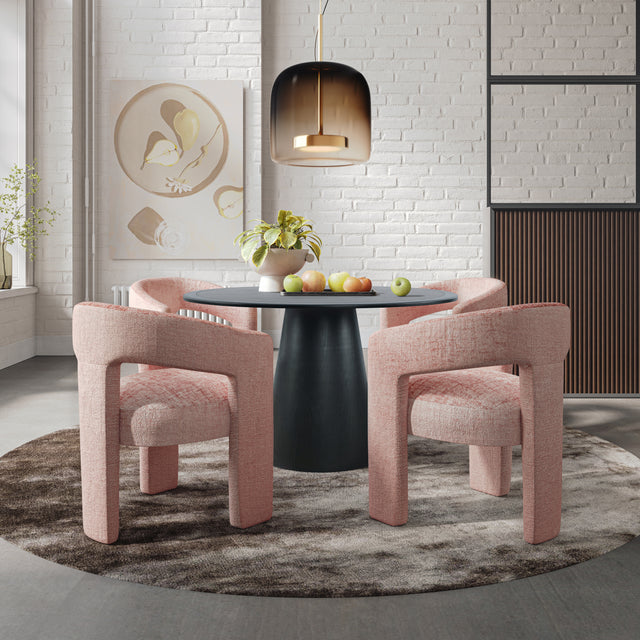 Nash Black/Pink Dining Table w/ 4 Gwen Chairs - Ornate Home