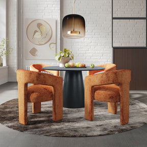 Nash Black/Rust Dining Table w/ 4 Gwen Chairs - Ornate Home