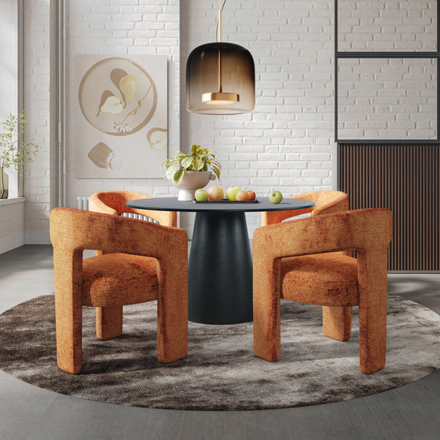 Nash Black/Rust Dining Table w/ 4 Gwen Chairs - Ornate Home