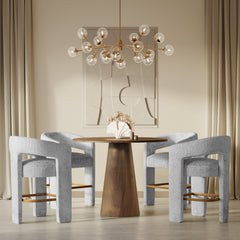 Nash Walnut/Grey Counter Table w/ 4 Gwen Stools - Ornate Home