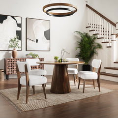 Nash Walnut Dining Table w/ 4 Wes Chairs - Ornate Home