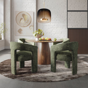 Nash Walnut/Forest Dining Table w/ 4 Gwen Chairs - Ornate Home