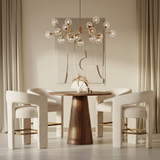 Nash Walnut/Natural Counter Table w/ 4 Gwen Stools - Ornate Home