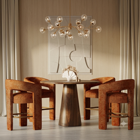 Nash Walnut/Rust Counter Table w/ 4 Gwen Stools - Ornate Home