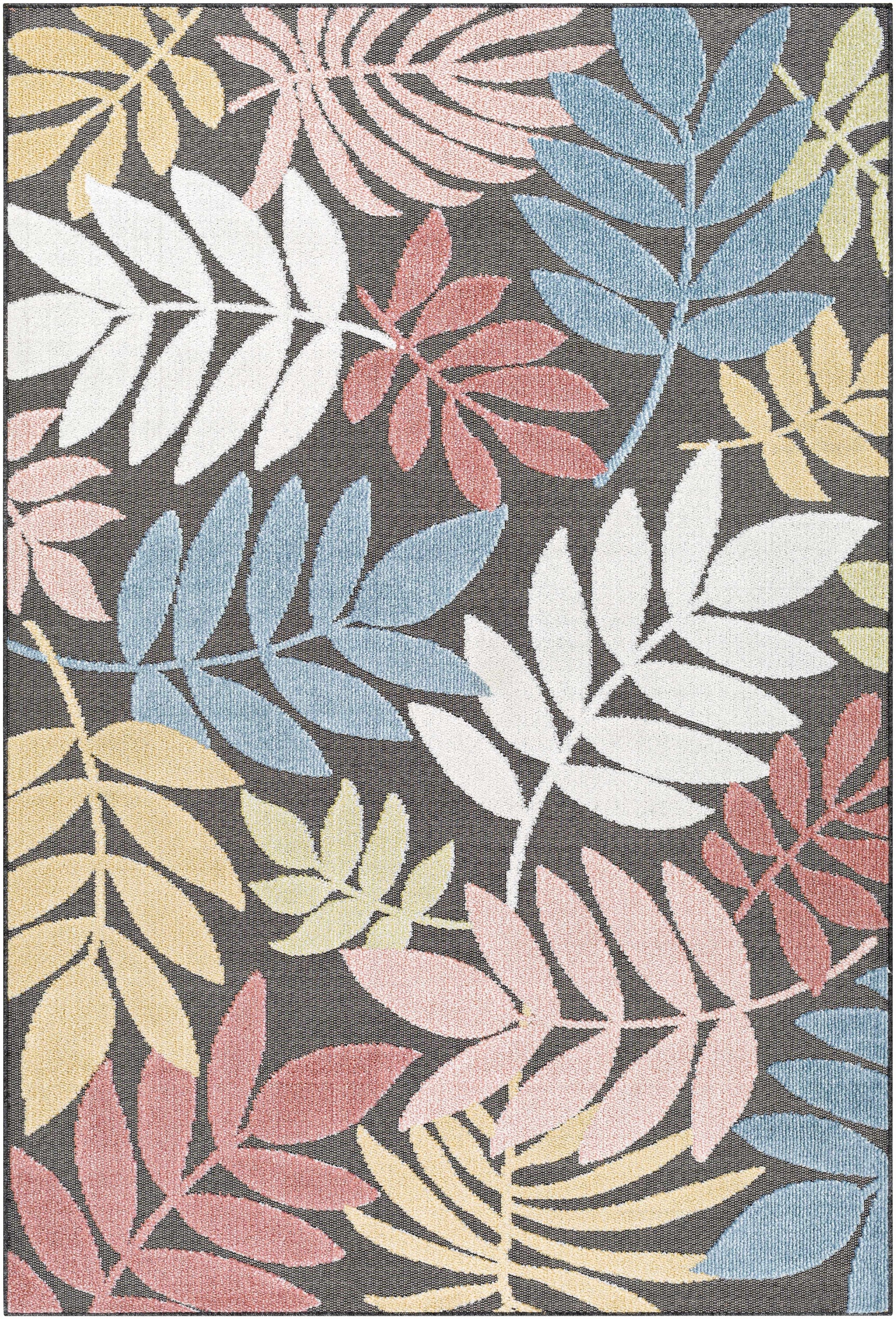 Nasha Charcoal Outdoor Area Rug - Clearance - Ornate Home