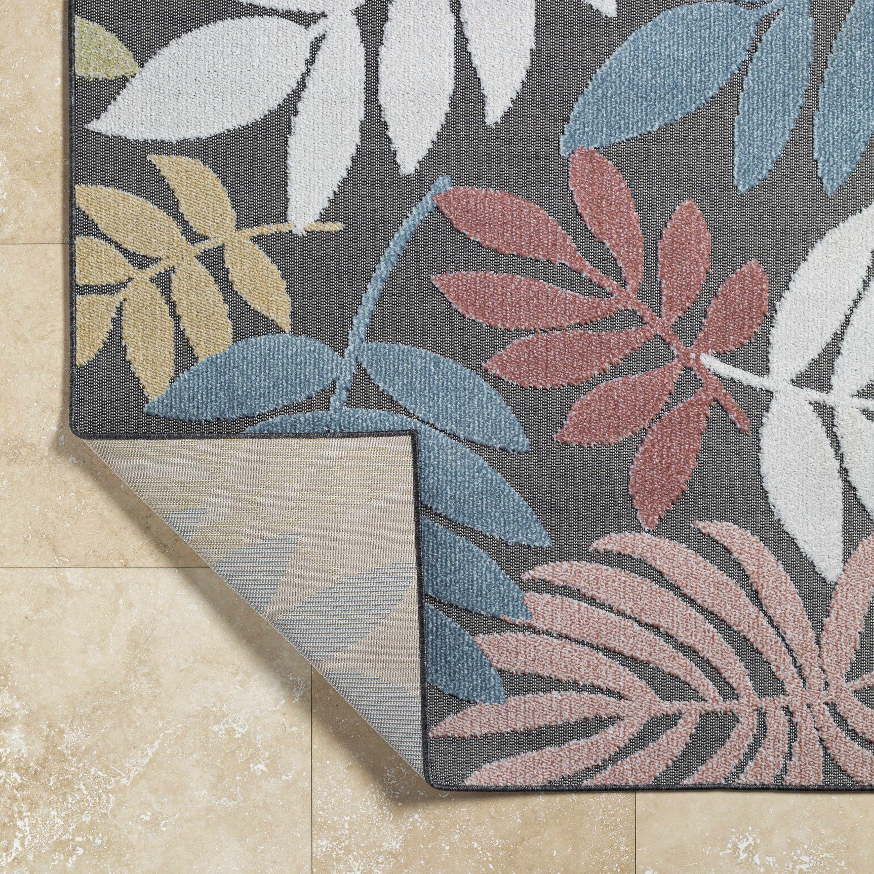 Nasha Charcoal Outdoor Area Rug - Clearance - Ornate Home
