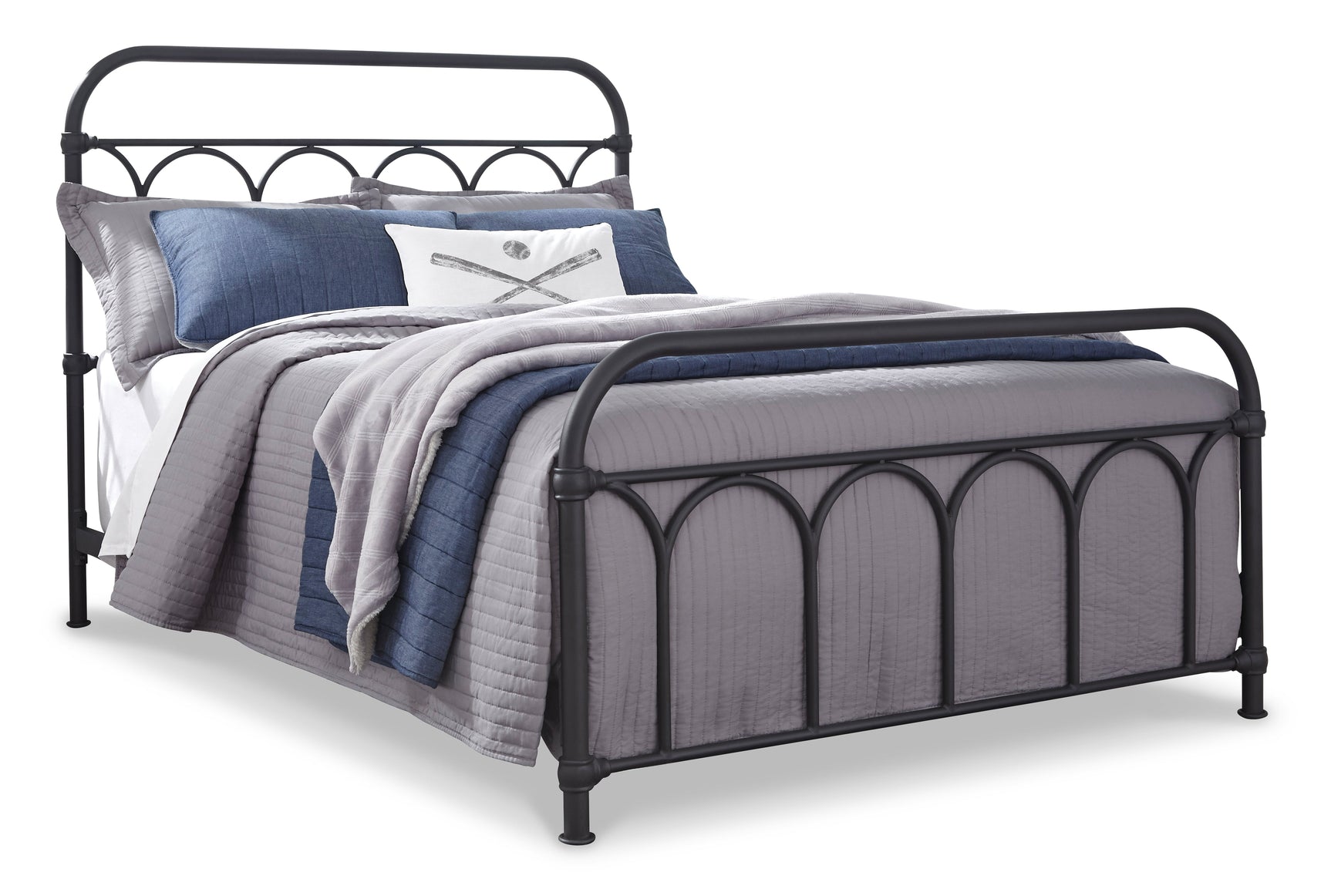 Nashburg Black Full Metal Bed (Online Special Price) - Ornate Home