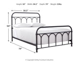Nashburg Black Full Metal Bed (Online Special Price) - Ornate Home
