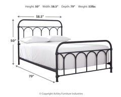 Nashburg Black Full Metal Bed - Ornate Home