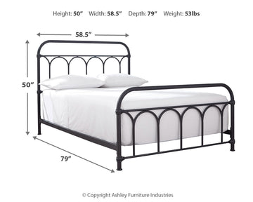Nashburg Black Full Metal Bed - Ornate Home